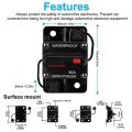 Waterproof Circuit Breaker,with Manual Reset,12v-48v Dc,40a,for Car