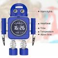 Robot Smart Digital Alarm Clock Temperature Display Desktop(blue)