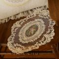 2 Pack Retro French Style Lace Placemats Fashionable Embroidered Cup