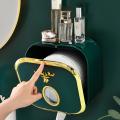 Toilet Tissue Box Draw Paper Box Punch-free Wall-mounted(green)