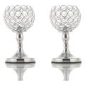 Silver Crystal Candle Holder, Ornaments for Table,2pcs 20cm Tall
