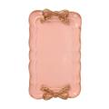 2x European Style Bow Cake Storage Trays Square Tray 12x20cm Pink