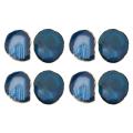 2pcs Agate Slice Blue Coaster Tray Decorative Design Gold Edges