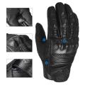 Goatskin Motorcycle Gloves for Men Women, (l, Black Perforated)