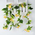 90 Inch Artificial Vines Morning Glory Flowers Hanging Plants Yellow