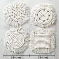 Coasters for Coffee Table, 4 Pack Macrame Coasters for Furniture
