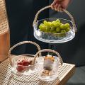 Light Luxury Fruit Basket Portable Glass Fruit Plate 2