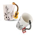 Guitar Ceramic Mug Coffee Tea Cups Red Guitar Black Free