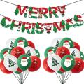 Merry Christmas Balloons Santa Elk Party Tree Paper Banner for Home,b