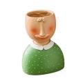 Resin Cartoon Body Art Abstract Flower Pot Sculpture Decoration-d