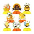 8 Pcs Bee Themed Decorations Bee Baby Honeycomb Centerpiece