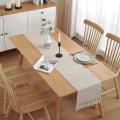 Cotton Linen Fringe Table Runner,tablerunner for Home Decor 13x70inch