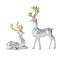 Origami Elk,resin Sitting Standing Deer Statues,for Home Decoration-c