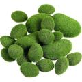 40 Pieces 2 Sizes Decorative Faux Green Moss Covered Stones