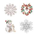 Christmas Ornaments Creative Diamond Snowflake Snowman Bells Brooch