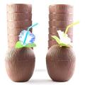 Hawaii Party Coconut Cups with Straws Summer Beach Party Decoration