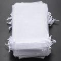 50 Pieces Gift Bags Drawstring Jewelry Pouches Wedding Bags (white)