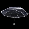 Transparent Umbrella Automatic Umbrella Compact Folding,transparent & White Border
