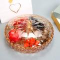 Snack Serving Tray Luxurious Plate Fruit Nuts Sweet Candy with Lid(b)