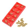 10pcs Dcmt070204 Ybc251 Blades Gold Carbide for Lathe Turning Tool