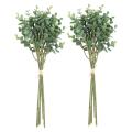 6 Pcs Eucalyptus Plastic Artificial Leaves Bunch Leaf Plant Green