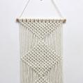 Rhombus Macrame Wall Hanging - Hand-woven Tapestry with Tassels