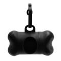 Bone-shape Pet Poop Pick-up Dispenser+ 15 Bags W/ A Ring Hook(black)