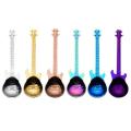 6 Pcs Coffee Guitar Spoon,stainless Steel Colorful Dessert Spoon