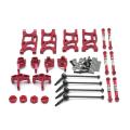 Metal Parts Kit Suspension Arms Steering Knuckle Drive Shaft,red