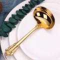 304 Stainless Steel Soup Ladle Cooking Tool Kitchen Gold Plated Spoon