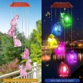 Colors Changing Solar Cat Wind Chimes for Outside, for Party Decor