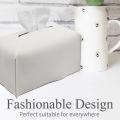 Tissue Box Cover, Modern Decorative Pu Leather Rectangular Tissue Box