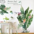 Green Banana Leafs Plant Removable Wall Stickers Decals Home