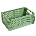 Collapsible Plastic Folding Storage Box Cosmetic Container Green