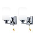 2x Modern Glass Wall Sconce Lamp,single Head with Switch White
