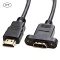 Hdmi Extension Cable with Screw Nut - Gold Plated Plugs,black (1ft)