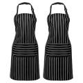 Aprons for Women and Men, Chef Apron for Cooking,white Pinstripe
