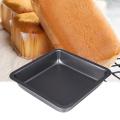 2pcs Carbon Steel Square Cake Mold Baking Pan Non-stick (black)