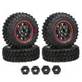 4pcs Beadlock Mini Crawler Wheel and Tires Set for 1/24 Rc Crawler,a