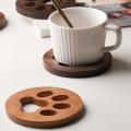 Solid Wood Tea Coaster Kungfu Tea Cup Holder Wooden Creative, B