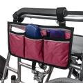 Multifunctional Wheelchair Side Storage Bag Office Chair Wine Red