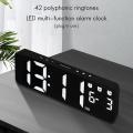 Digital Wall Clock Voice Control Snooze Led Clocks for Home Blue