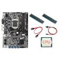 B75 Eth Mining Motherboard+cpu+sata Cable+switch Cable+2x4g Ddr3 Ram