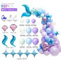 93pcs Mermaid Tail Balloon Garland Arch Kit Happy Birthday Party