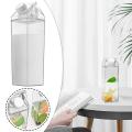 2 Pcs Clear Square Milk Juice Water Bottle Camping Drinking Cup A