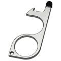 Non-contact Keychain Press Screen Isolation Bottle Opener, Silver