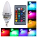 2x 3w Smart E12 Rgb Led Color Bulb with 24 Candle Remote Control