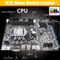 B75 Eth Mining Motherboard with Cpu+4pin Ide to Sata Cable