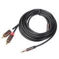 3.5mm to 2rca Audio Cable for Amplifiers Audio Car Aux Mobile Phone