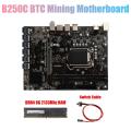 B250c Btc Mining Motherboard+switch Cable+ddr4 12xpcie to Usb3.0 Gpu